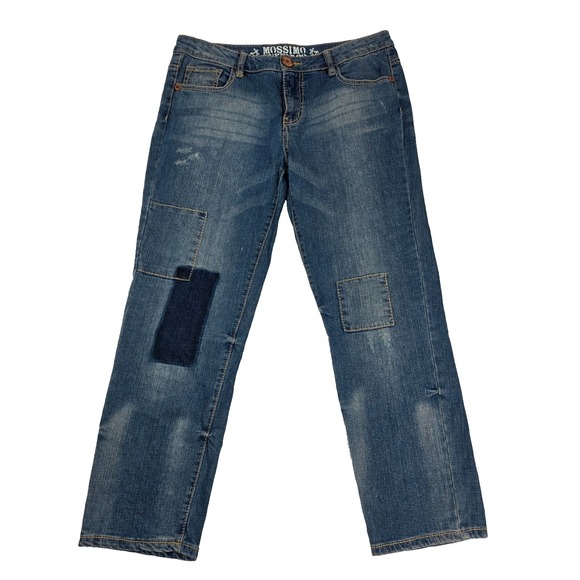 Mossimo Denim Denim - Mossimo Supply Co. Denim Distressed Patched Boyfiend Jeans -‎ Size 9